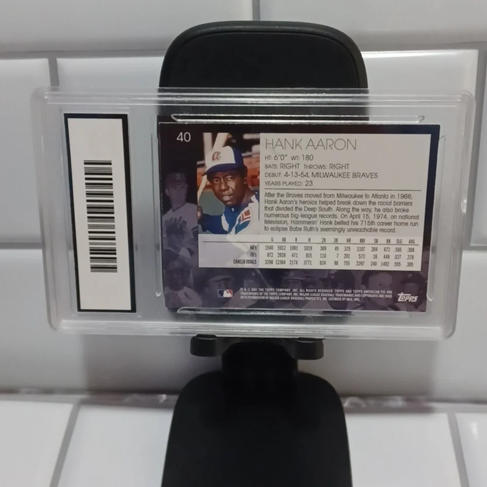 2001 Topps American Pie Hank Aaron  #40 GMA 6 EX-NM - Picture 2 of 2